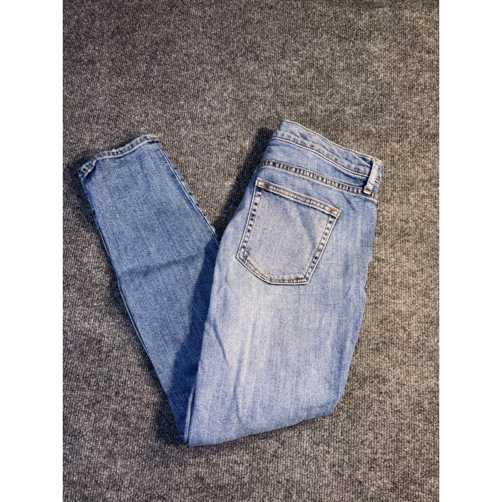 Gap Jeans Womens 28S Blue Denim Faded Distressed Mid Rise True Skinny Outdoor